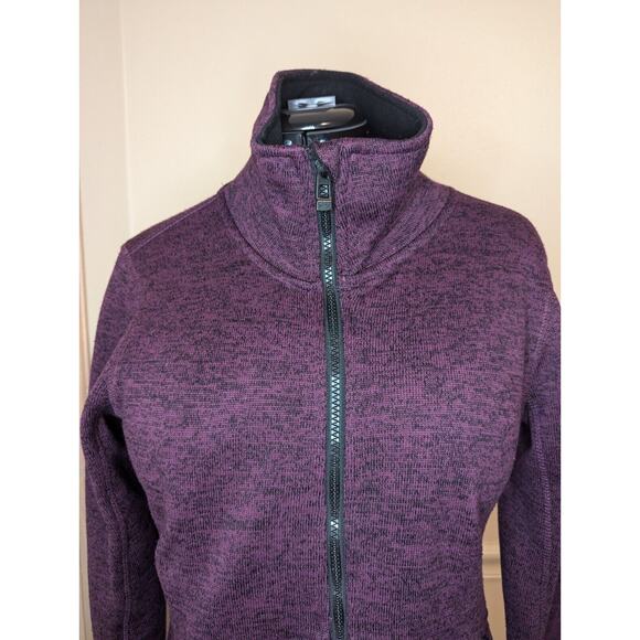Calvin Klein Performance Maroon Quick Dry Full Zip Fleece Jacket Size M - Picture 3 of 9